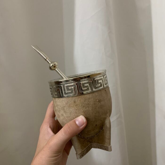 Mate de cuero crudo y Virola de alpaca